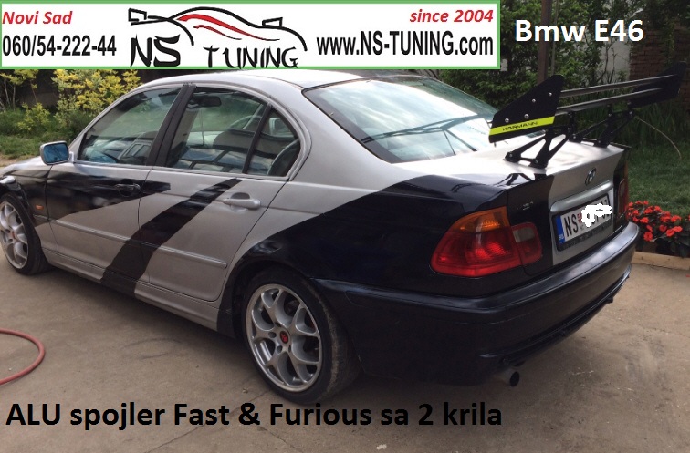 leteci spojler fast and furious  aluminijumski gt za gepek sa nosacima novi sad ns tuning bmw e46